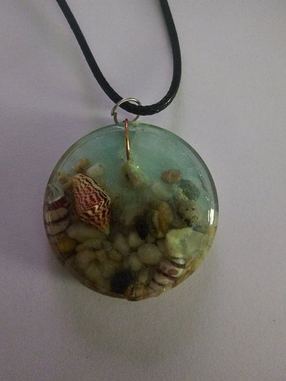 Wearable art - handmade seascape pendant/ necklace