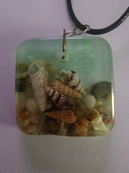 Wearable art - handmade seascape pendant/ necklace