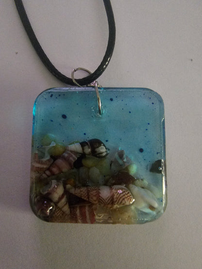 Wearable art - handmade seascape pendant/ necklace