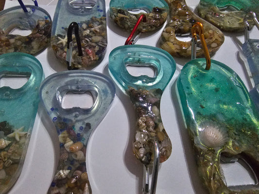 Functional art - seascape bottle openers