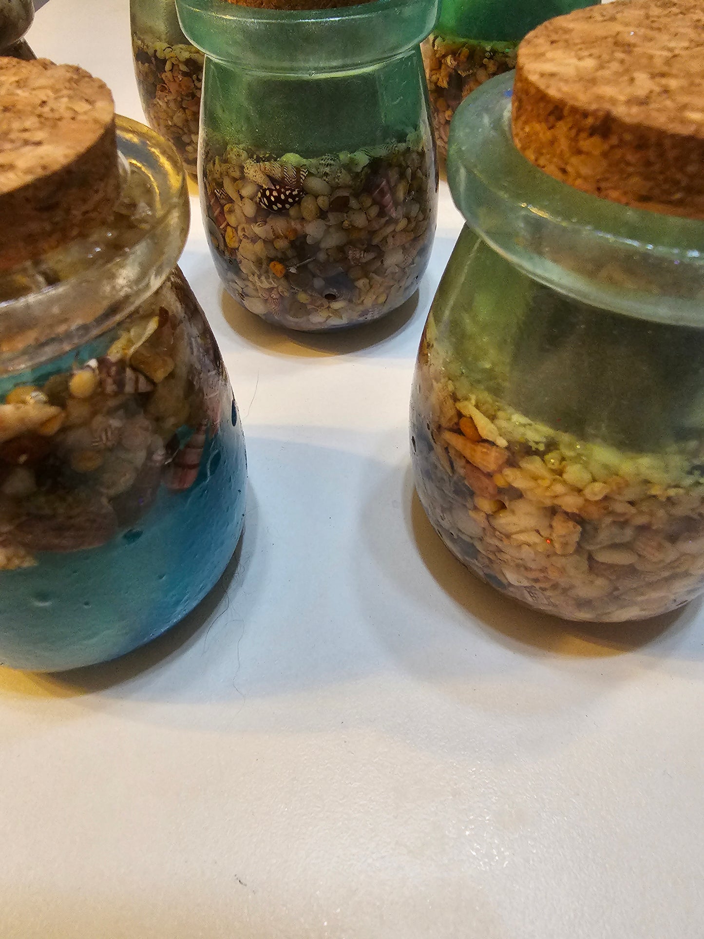 Coastal living storage jar/ spice jar seascape designs