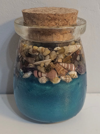 Coastal living storage jar/ spice jar seascape designs