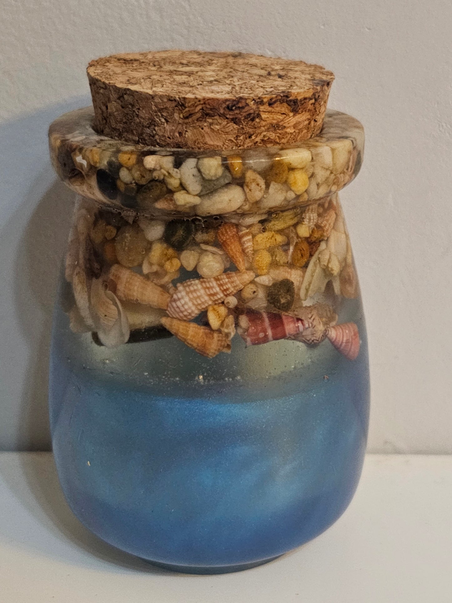 Coastal living storage jar/ spice jar seascape designs