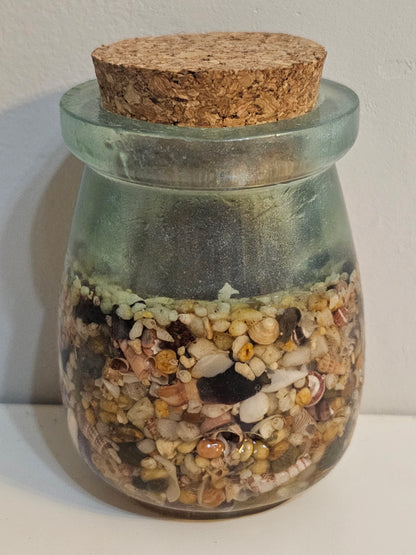 Coastal living storage jar/ spice jar seascape designs