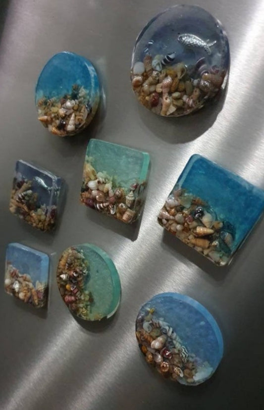 Seascape art to decorate your fridge/ fridge magnet